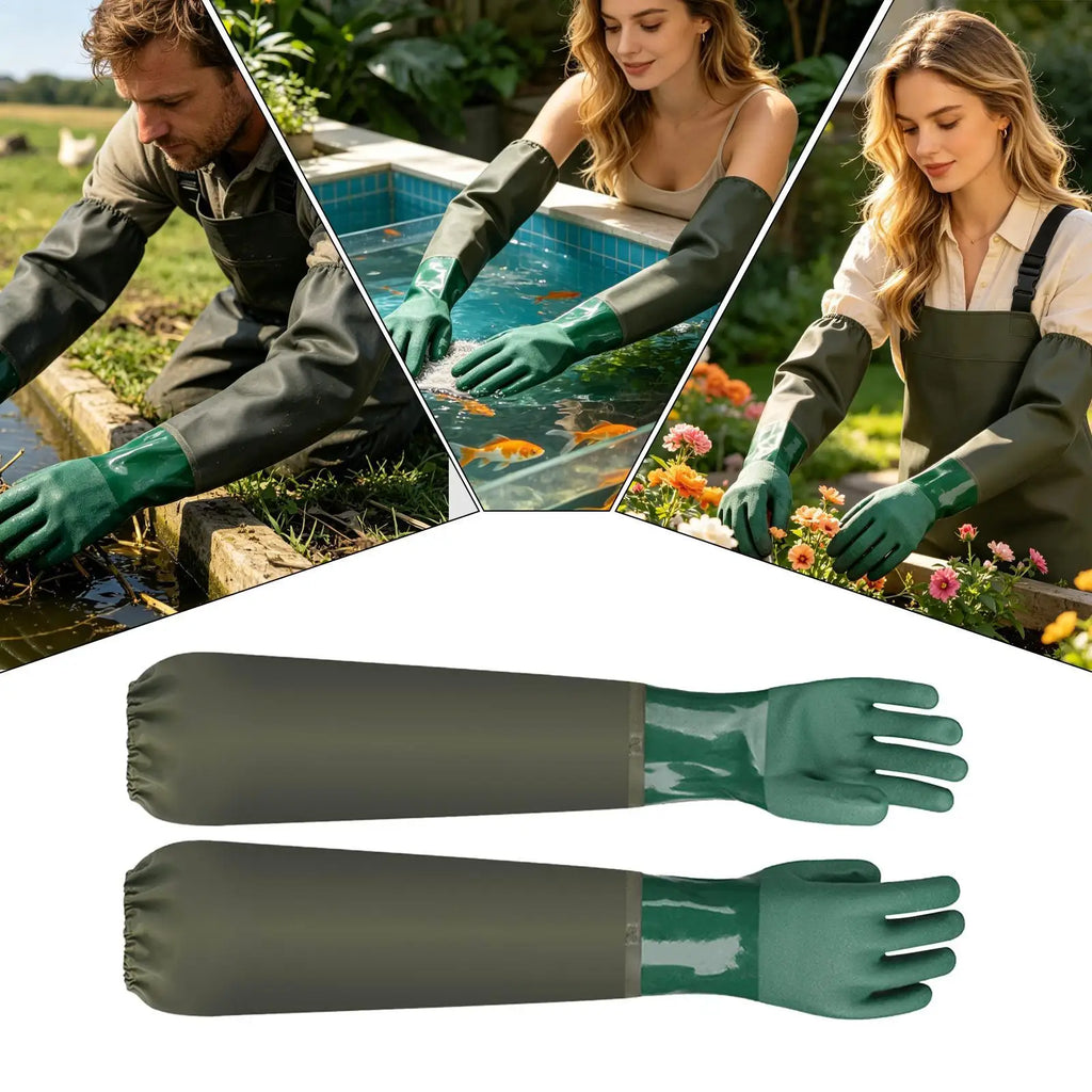 Long Rubber Cleaning Gloves – Waterproof Dishwashing & Garden Rubber Cleaning Gloves Zpaxo