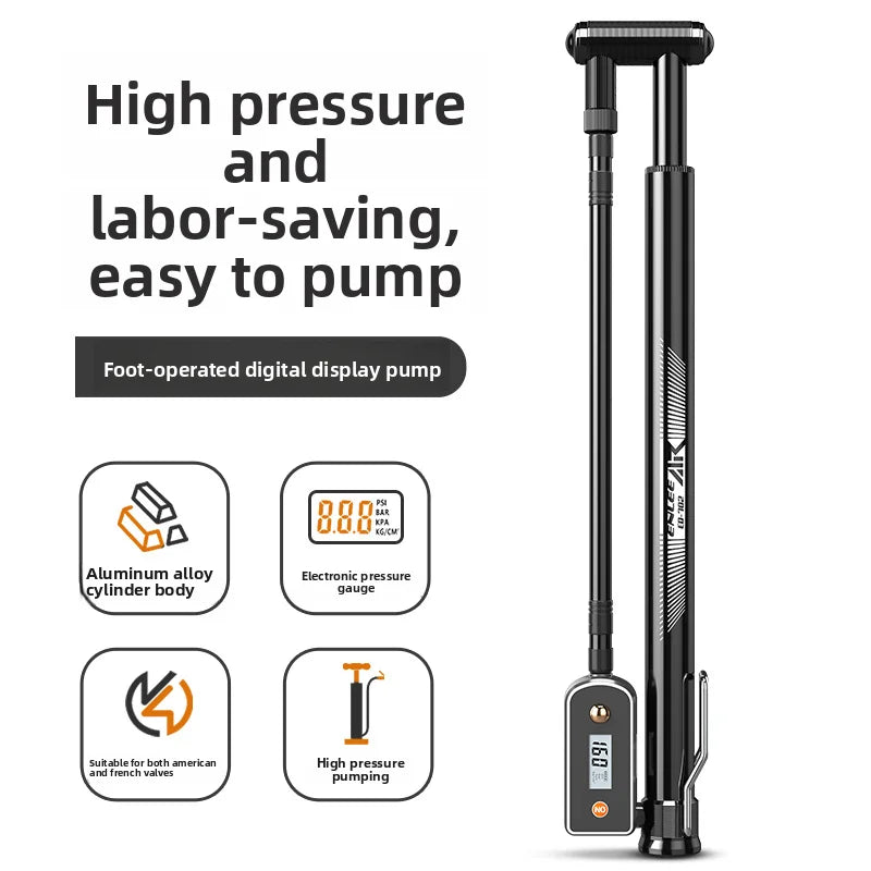 Portable Bicycle Hand Pump 160PSI – Manual Pump with Gauge
