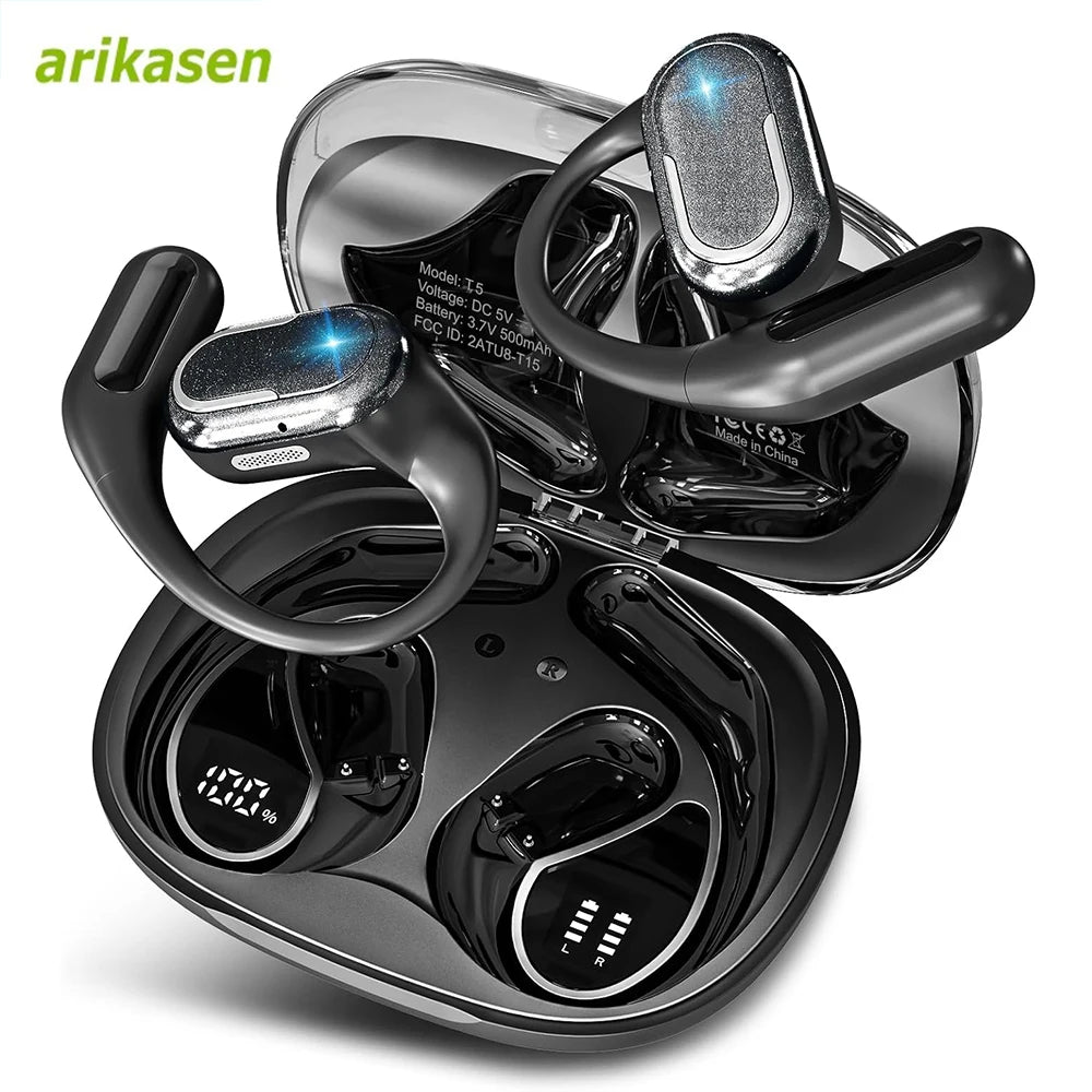 Open Ear Earbuds Bluetooth Headphones Wireless 60Hrs Playtime Hifi