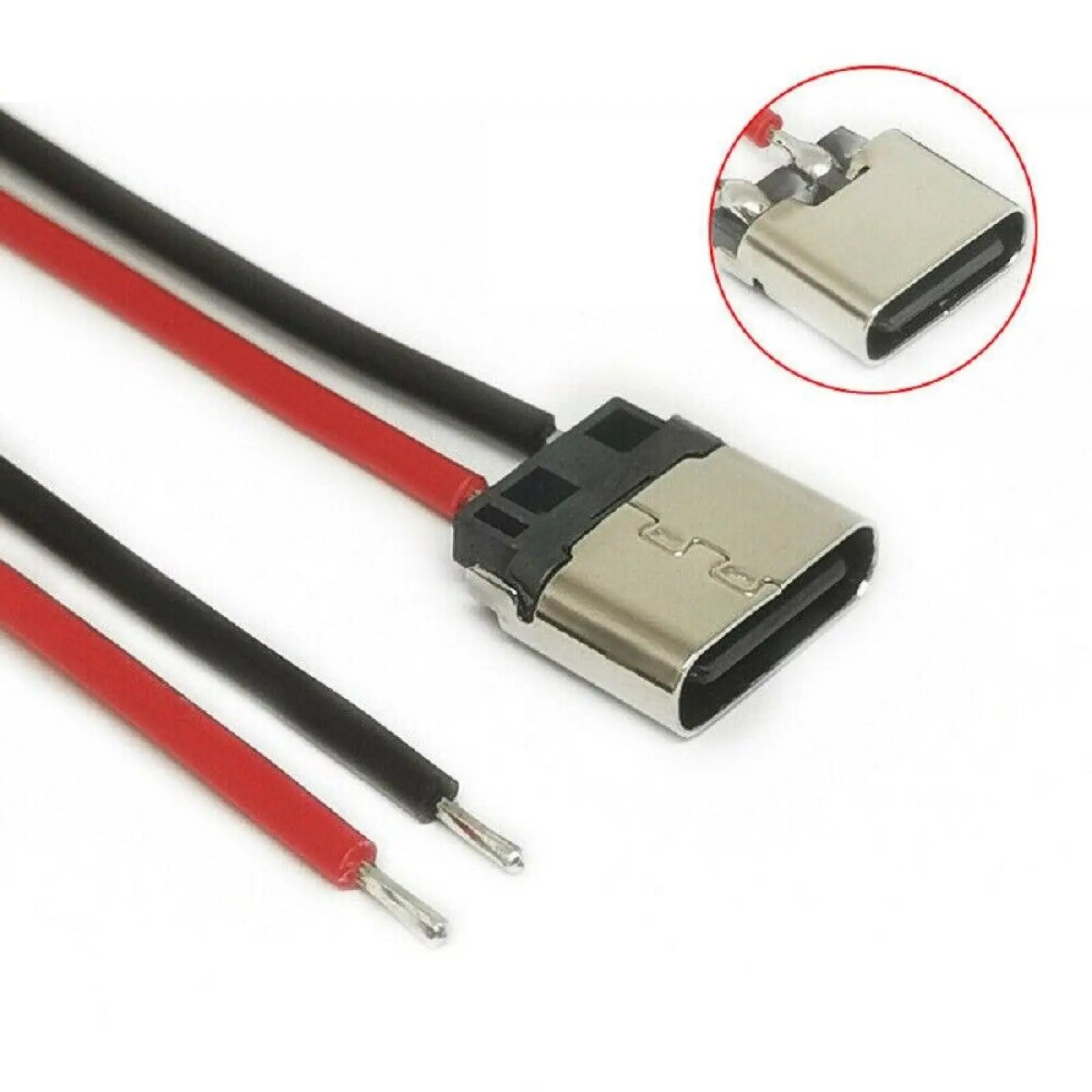 USB Type-c 2Pin Soldered Female Base Wire Typec 3A Current Socket C