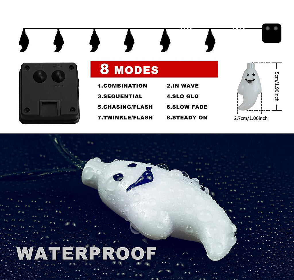 Solar Ghost Light Halloween Christmas Decoration String Led Lamp Sun Zpaxo