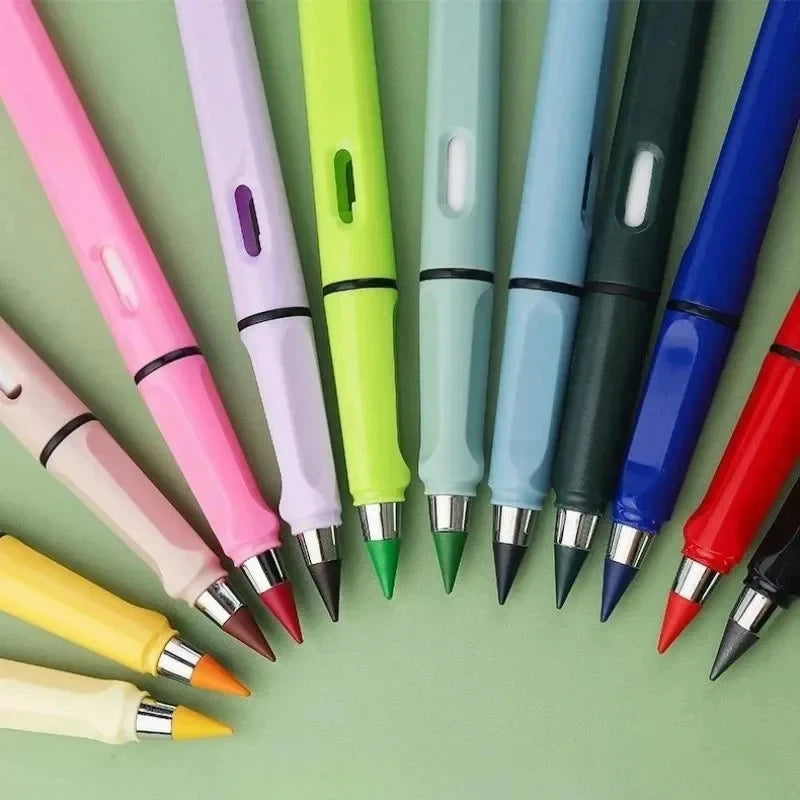 12-Color Eternal Inkless Pencils – Kids Art Sketch & Writing Set