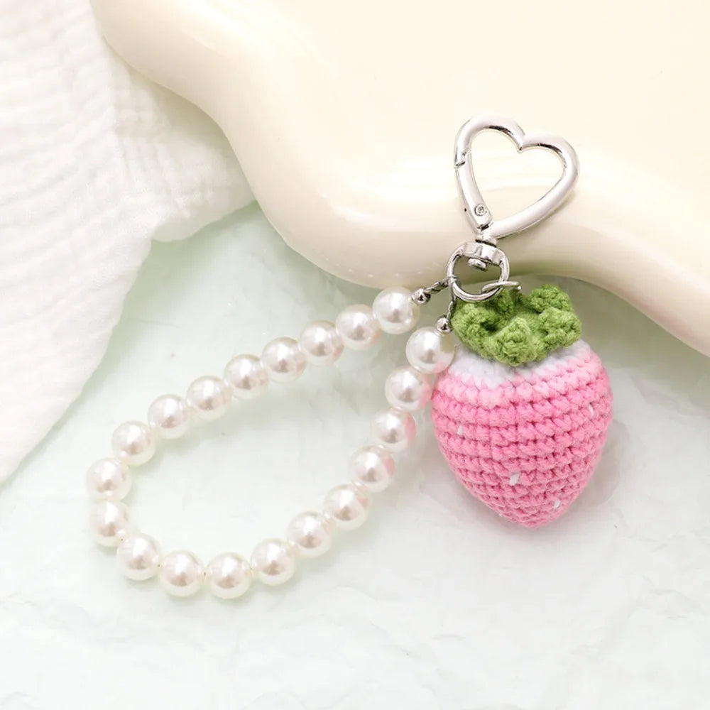 Handmade Knitted Fruit Keychain Fresh Cute Cartoon Crochet Fruit Key Chain Watermelon Kiwifruit Weaved Keyring Zpaxo Style6