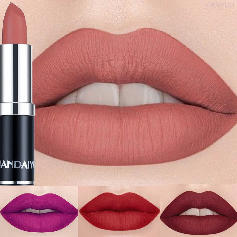 HANDAIYAN 12 Velvet Matte Lipstick Sexy Red Pink Lip Tint Non-stick