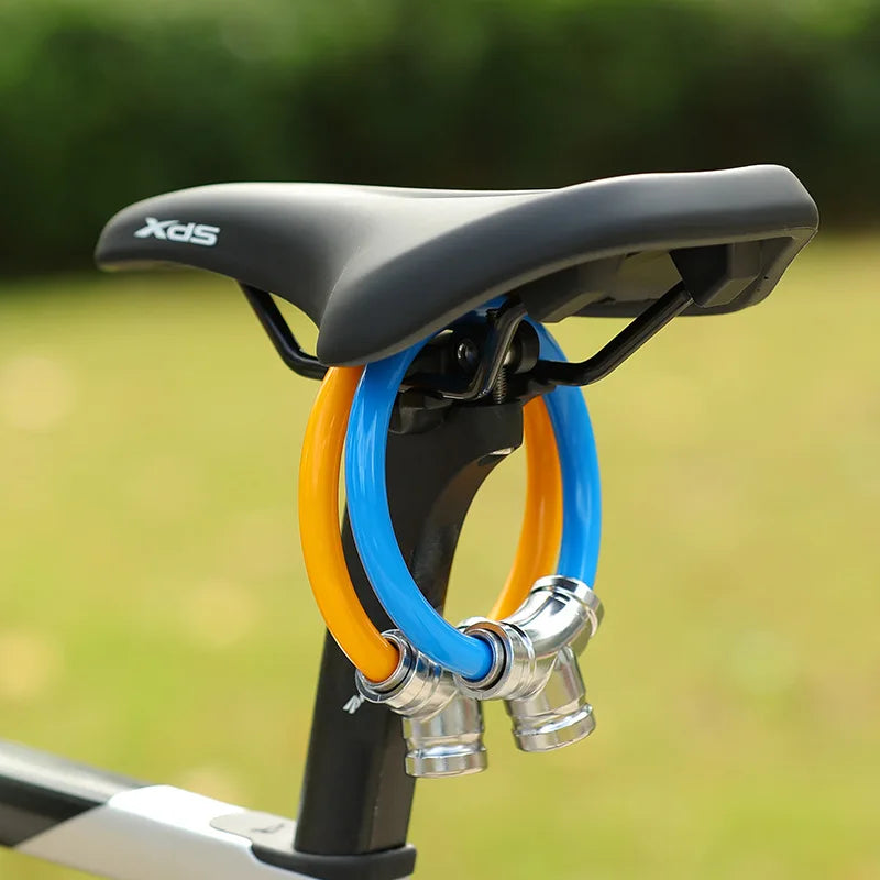 Bicycle Lock Mountain Bike Road Bike Bold Cable Lock Gold Ring Lock Battery Car Waterproof Shear-resistant and Anti-theft Lock Zpaxo