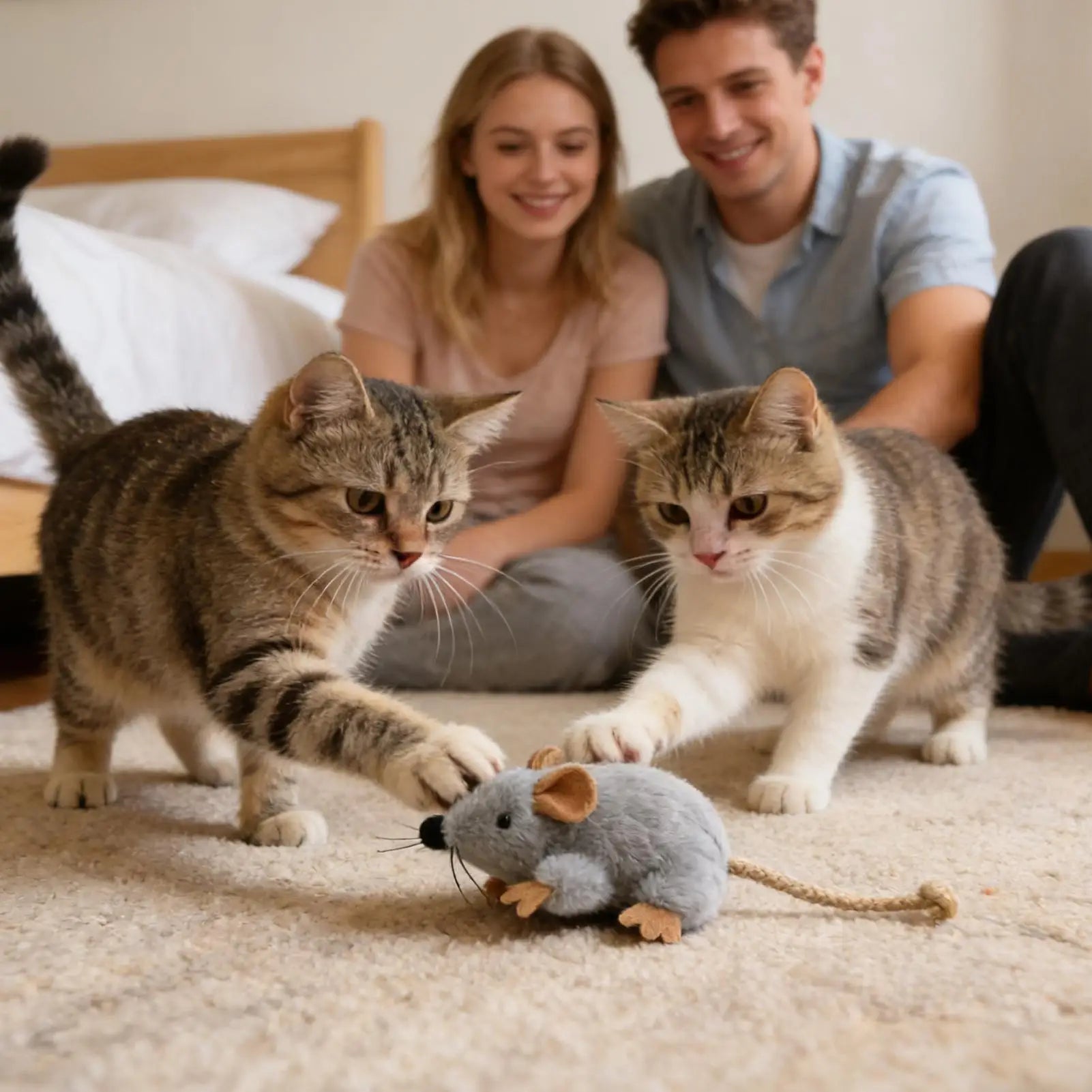 Cat Mouse Toy Built-in Sound Compact Play Game Stuffed Toys Daily