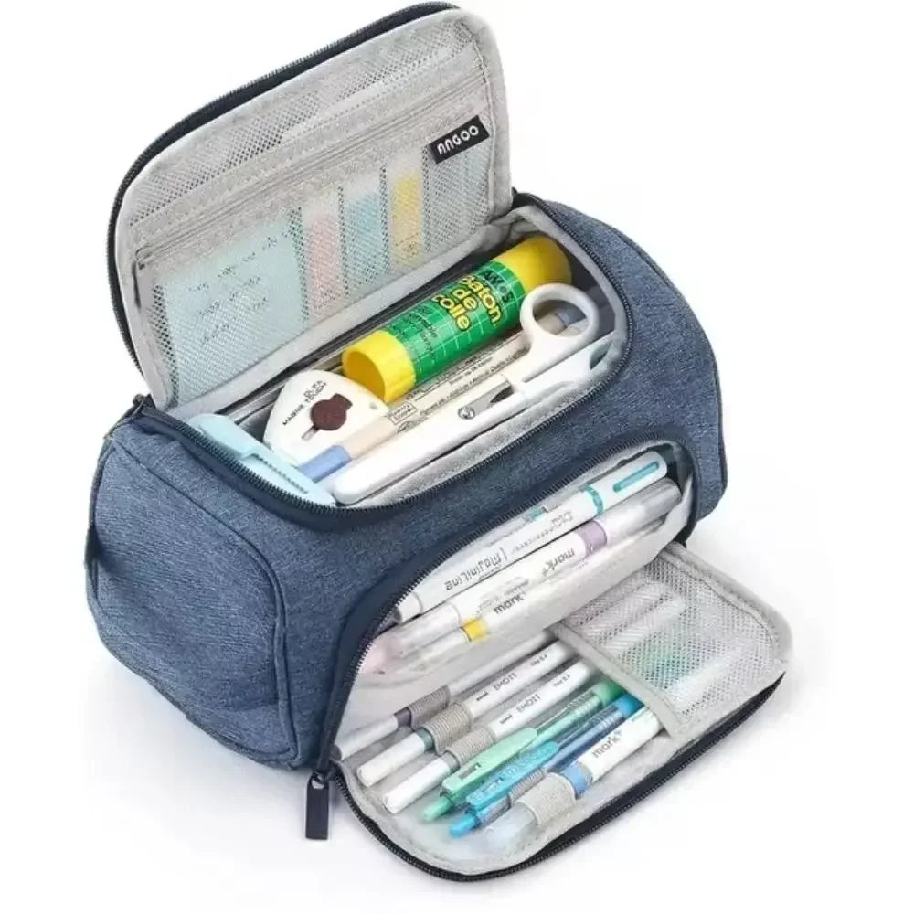 Big Cute Pencilcase Portable Multifunctional Pencil Box Large Zpaxo Dark Blue