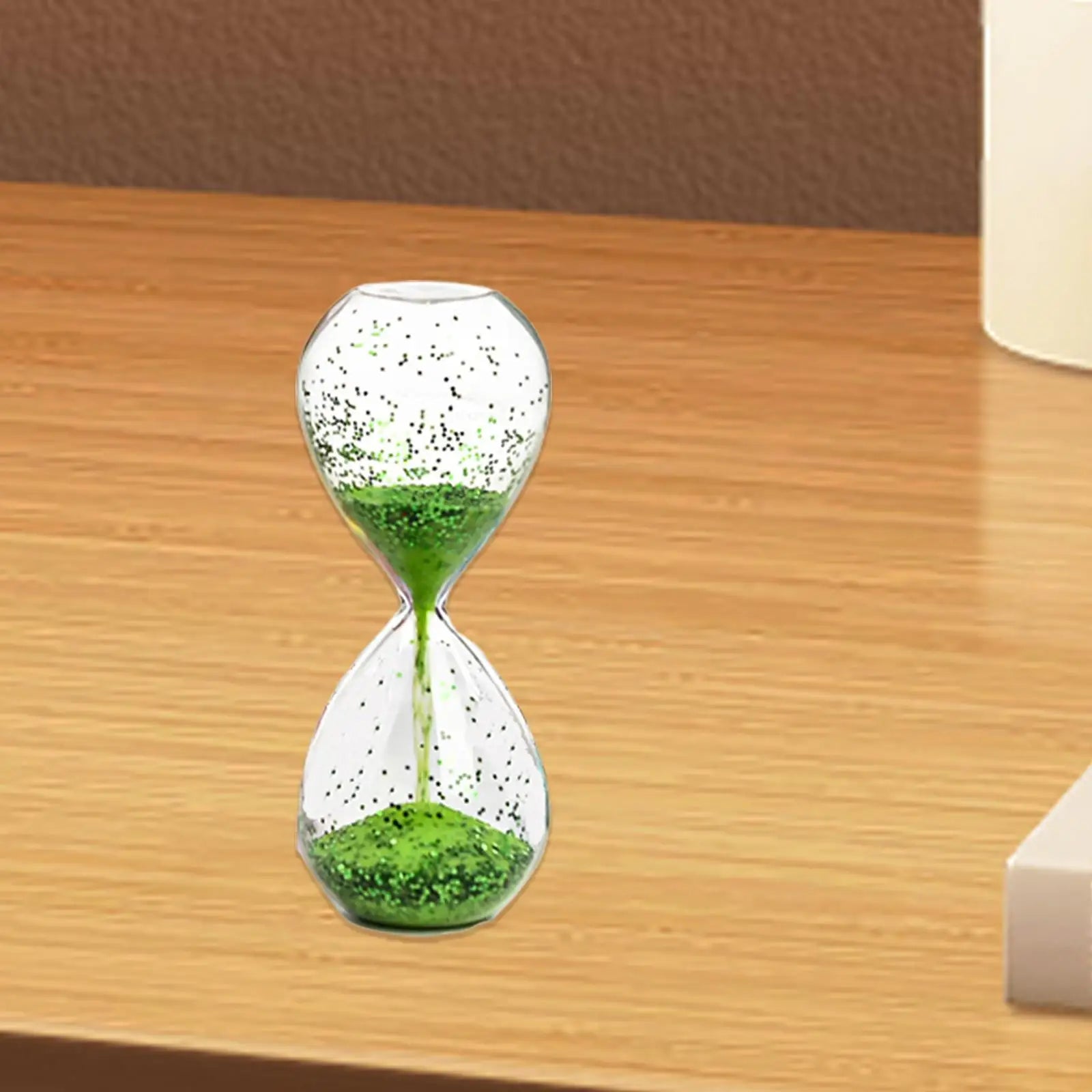 Glitter Glass Sand Timer Hourglass – Yoga, Decor & Gift Decorative Sand Timer Zpaxo Green