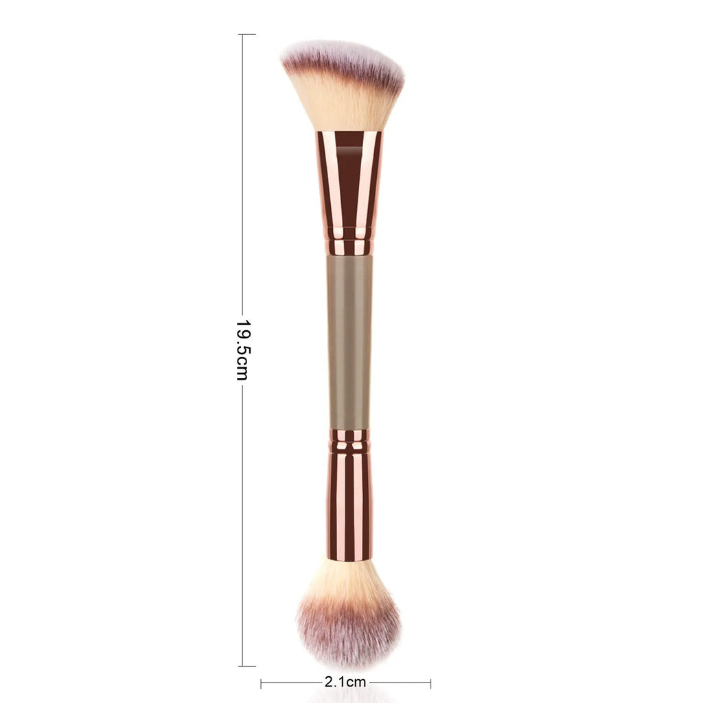 Double-Ended Makeup Brush – Kabuki, Foundation & Eyeshadow Makeup Brush Zpaxo