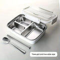 New Durable Easy-Clean Bento Container for Students & Office Workers,Leak-Proof Stainless Steel Lunch Box with 3 Compartments Zpaxo WHITE