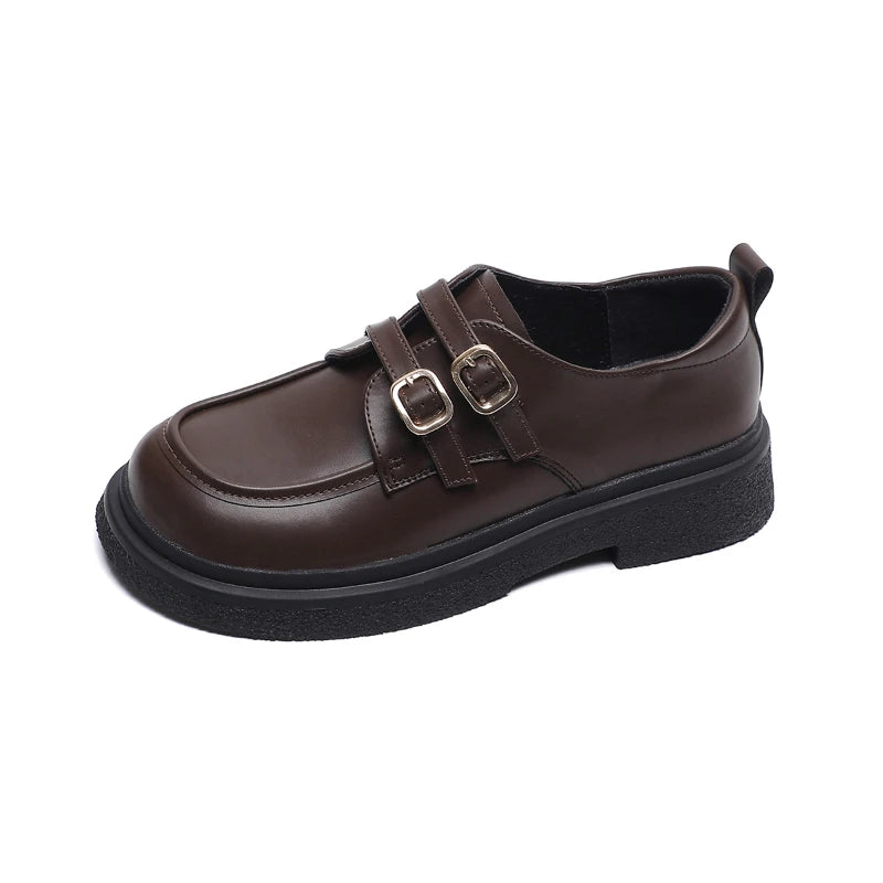 Women French Pointed Toe Flat Mary Jane Shoes One Strap Shallow Mouth Zpaxo 6826-1 Brown 35 China Mainland