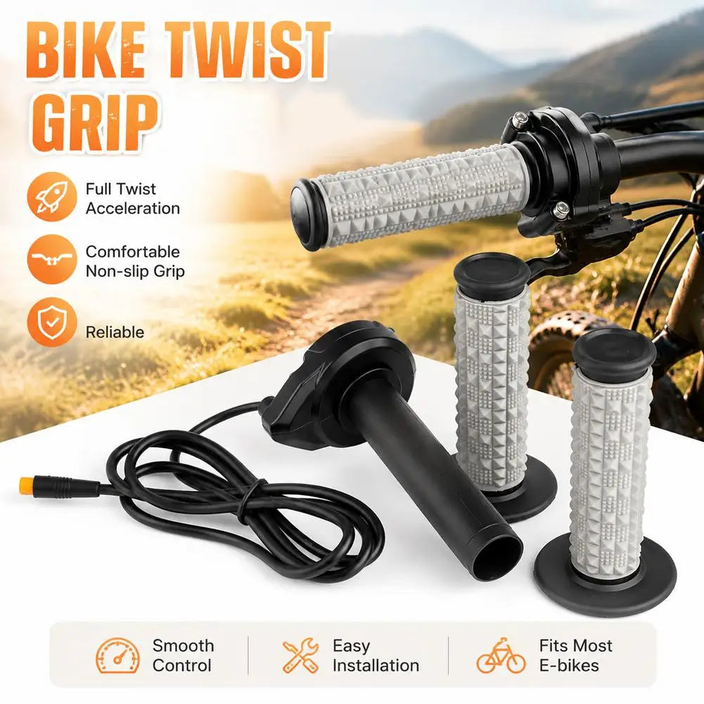 3-Pin Full Twist Throttle Grip Kit for E-Bike & Scooter 22mm E-Bike Throttle Kit Zpaxo