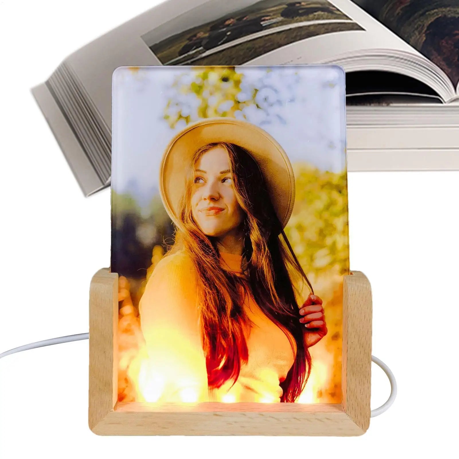 Sublimation Acrylic Blank Led Photo Frame Display Stand Crafts