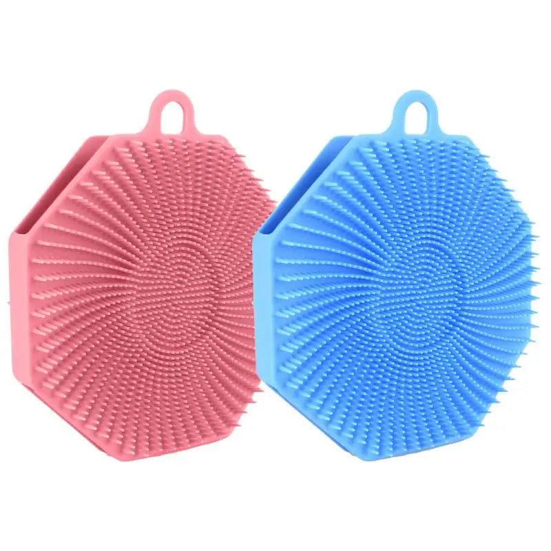 Silicone Loofah Soft Bristle Body Brush Skin Exfoliator Scalp