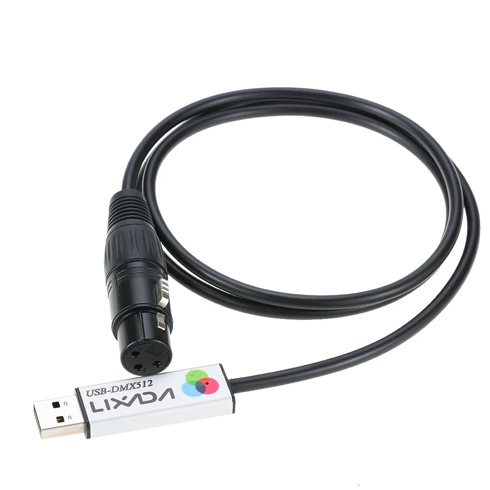 Lixada USB Lighting Console USB to DMX Interface Adapter LED DMX512 Computer PC Stage Lighting Controller Dimmer Zpaxo