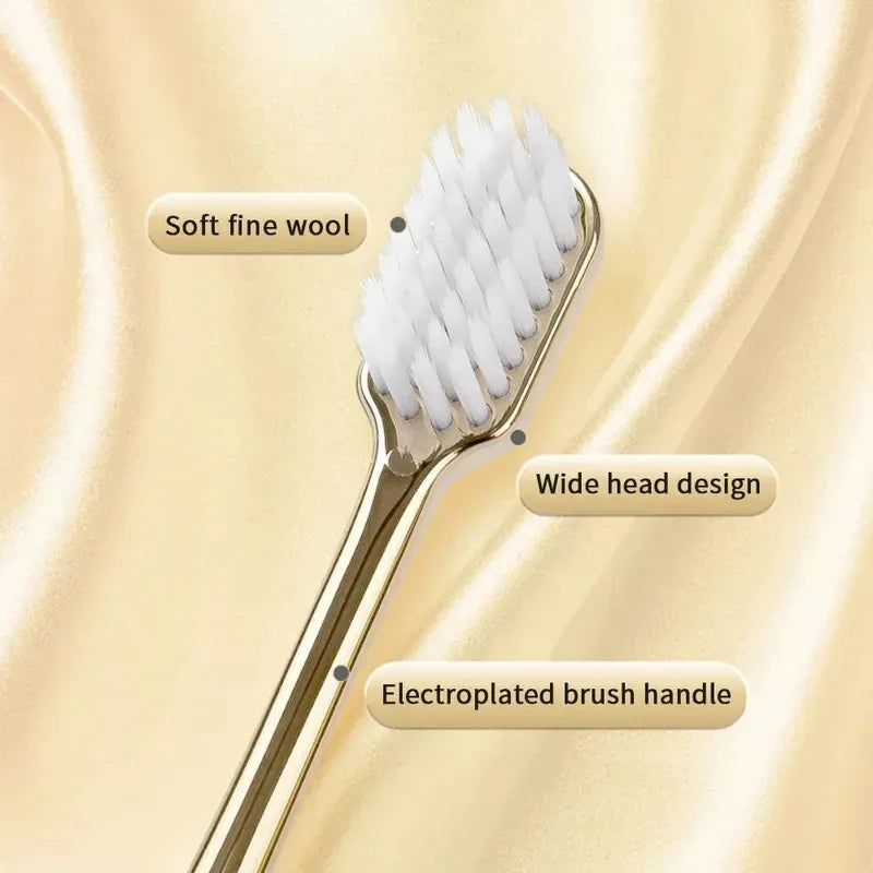 Luxury Soft Bristle Toothbrush Gold & Silver – 1/2/4 Pack