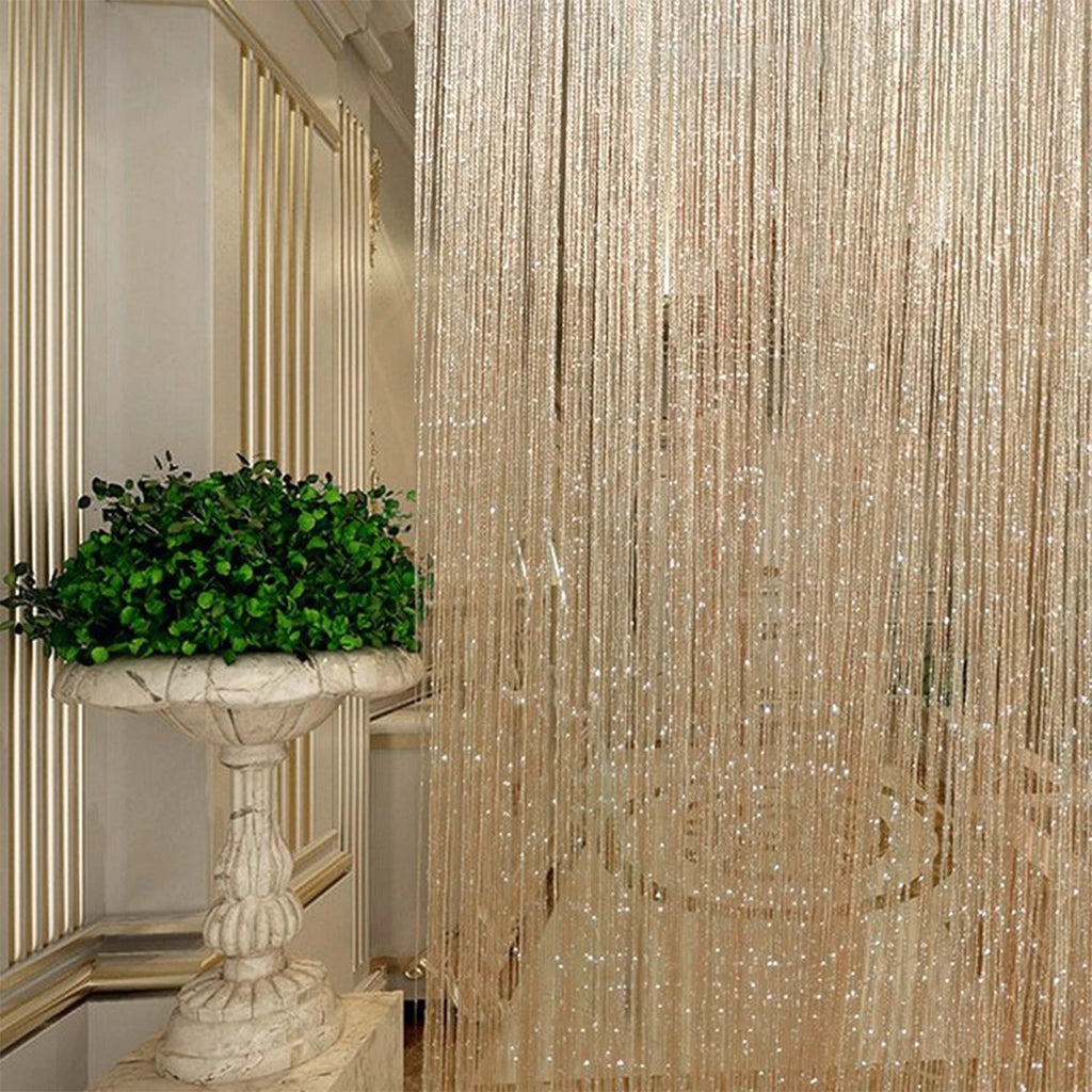Beads Door Curtain Retro Plain Tassel Window Panel Room Divider