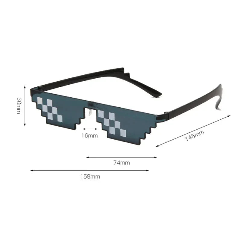 Pixelated Mosaic Party Glasses – Anime Meme Photo Props