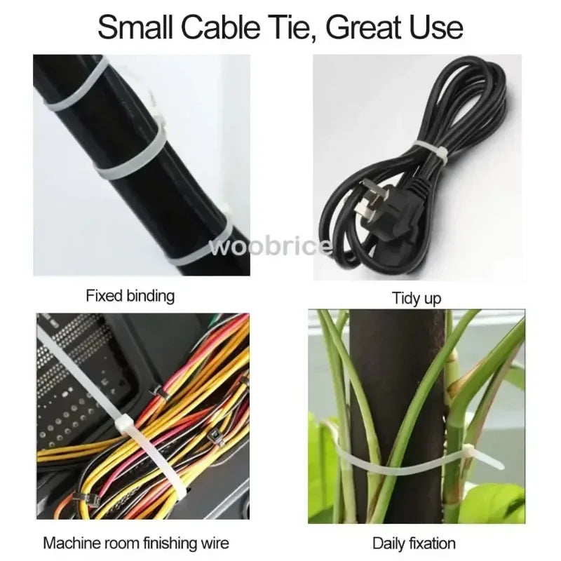 10-1000 pcs plastic clamping collar rilsan Cable ties clamp greenhouse plastic clamps self-tightening plastic necklace belts Zpaxo