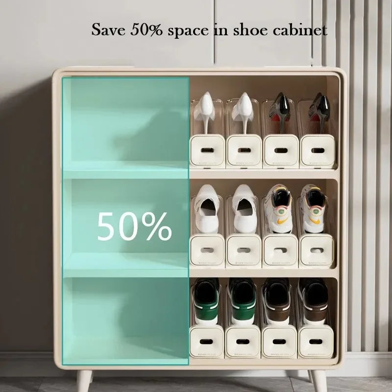 New 4PCS Adjustable Double-layer Shoe Holder and Shoe Cabinet for Household Use, Storing Plastic Shoe Racks To Save Space Zpaxo