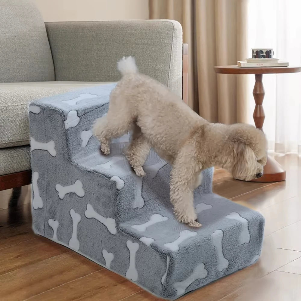 Ladder Dogs Pets Bone Shape Puppys Stairs Beside The Sofa Bed Ramp for Dogs Protecting Pets Joint Safety Stairs for Elderly Dogs Zpaxo