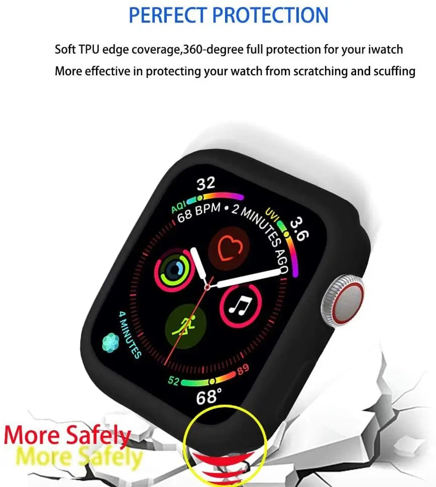 Silicone Case For Apple Watch 9 8 7 6 5 4 se 45mm 41mm 44mm 40mm 42mm 38mm Protection Shell Cover for iWatch Series Ultra 2 49mm Zpaxo