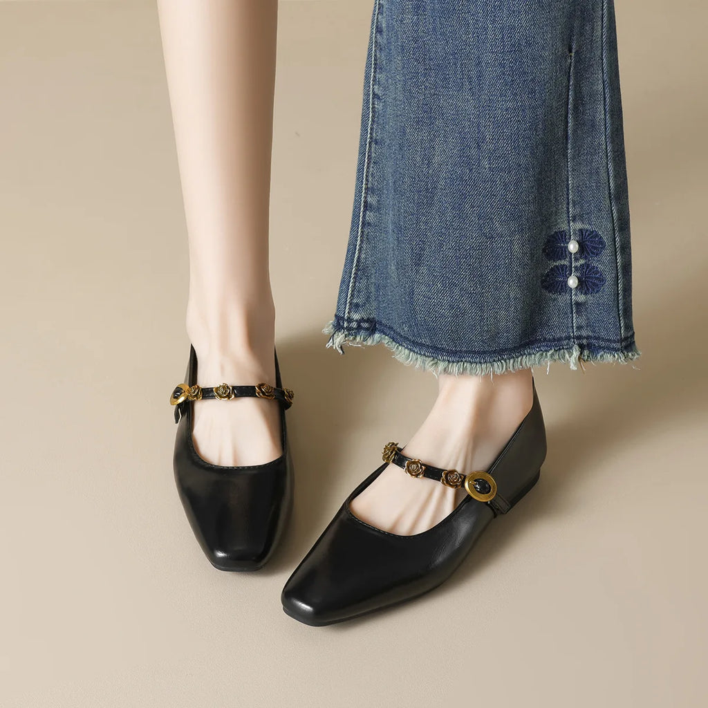 Flat Shoes for Women Spring and Autumn Retro Mary Jane Shoes Black Plus Size Women's Shoes Ladies Loafers Women Zapatos Mujer Zpaxo