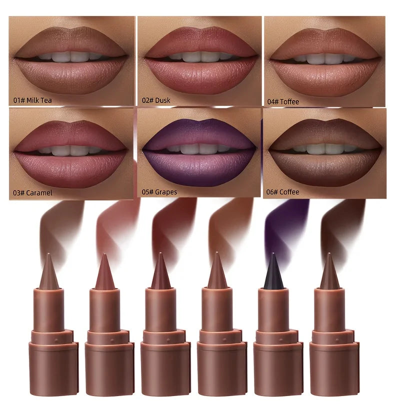 Tapered Gradient Lip Liner Matte Black Brown Velvet Lipstick Zpaxo