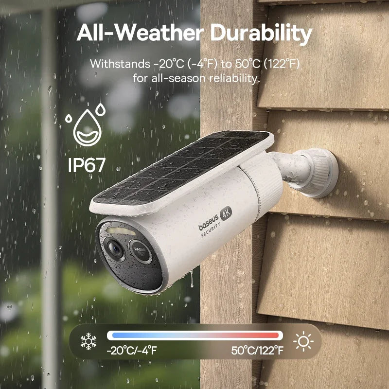 Baseus Security S2 Outdoor Camera 4K Clarity Solar Wireless Wifi