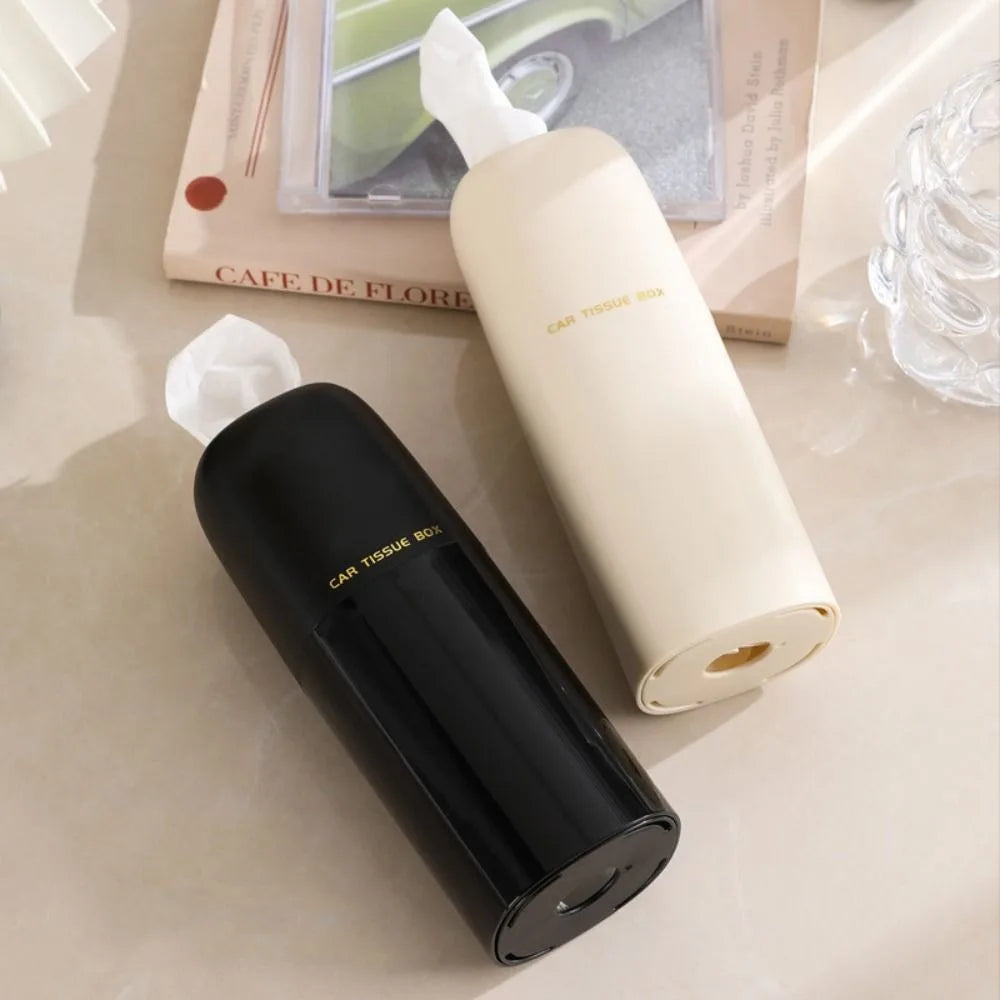Refillable Car Tissues Cylinder Tissue Dispenser Cup Holder Round Tube Tissue Container Space-saving Large Capacity Zpaxo
