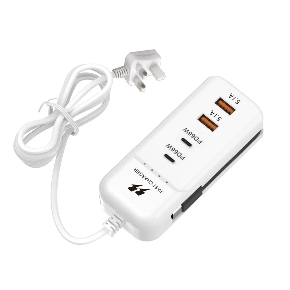 Maerknon 66W PD USB-C Fast Wall Charger | Multi-Port Hub USB-C Wall Charger Zpaxo UK Plug