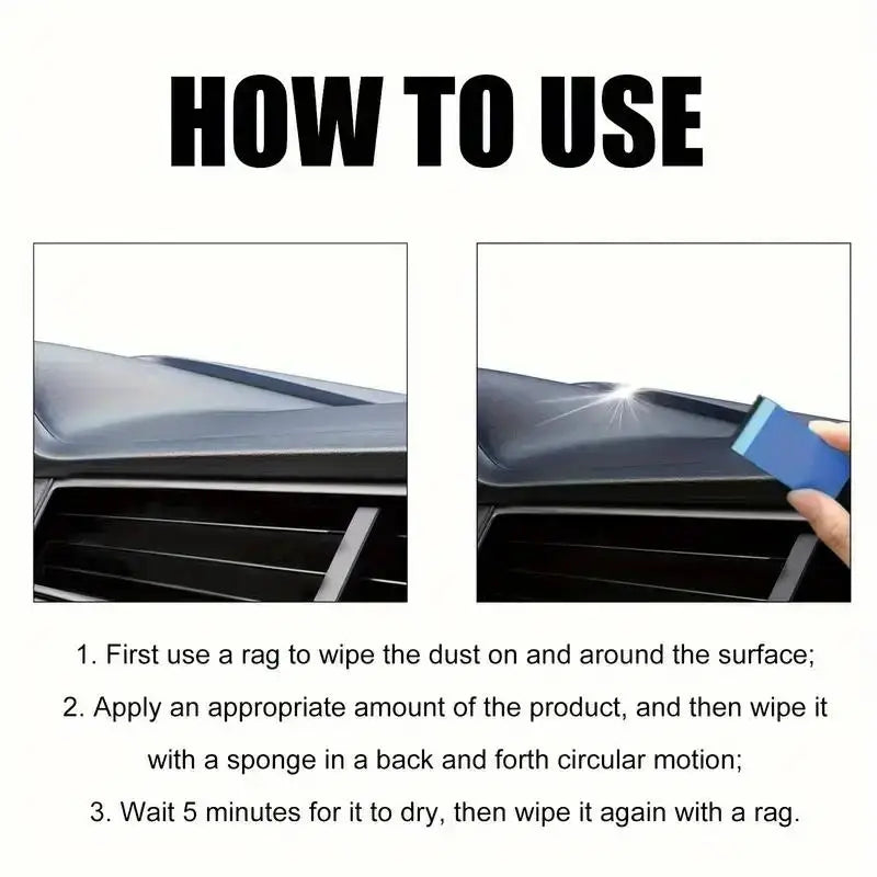 100g ABS Coated Dashboard Restorer Gel，High-Gloss Car Interior Wax for Trim/Console Renew & Protect，Scratch Care Shine Enhancer Zpaxo