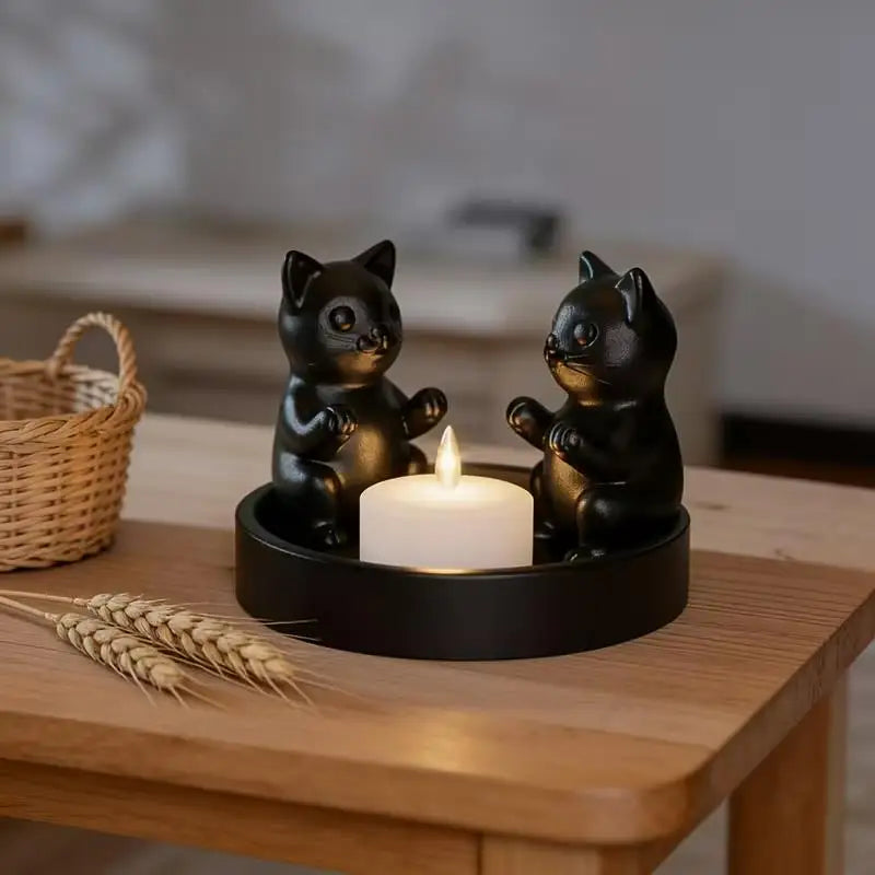 1pcs Cat-Shaped Candlestick – Cozy Desktop & Home Decor for Living Room, Bedroom, Study, Meow Theme Zpaxo