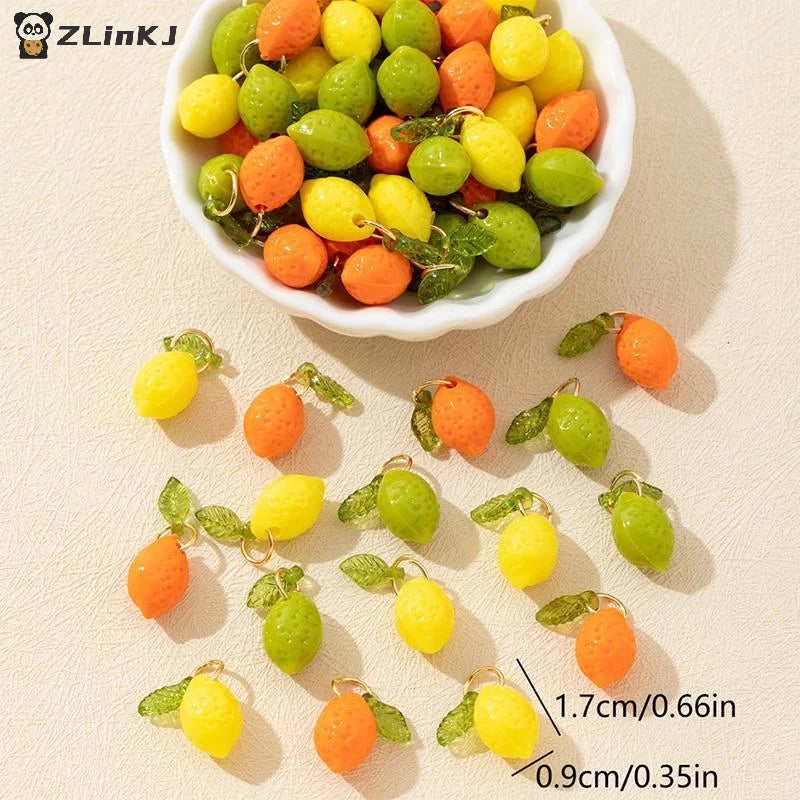 Acrylic Fruit Lemon Pendant DIY Charms Small Charm Handmade Jewelry Zpaxo