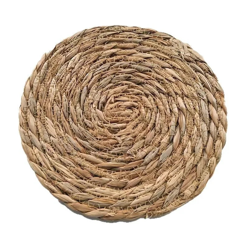 Handwoven Rattan Round Placemats – Heat-Resistant Table Mats Woven Placemat Zpaxo