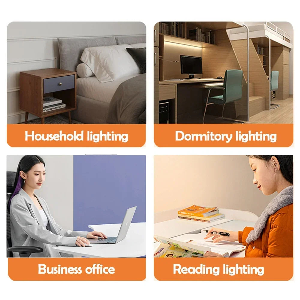 Eye-Caring LED Folding Metal Desk Lamp 3 Colors Adjustable 10 Brightness Levels Flexible Rotating Lamp Head for Home Reading PC Zpaxo