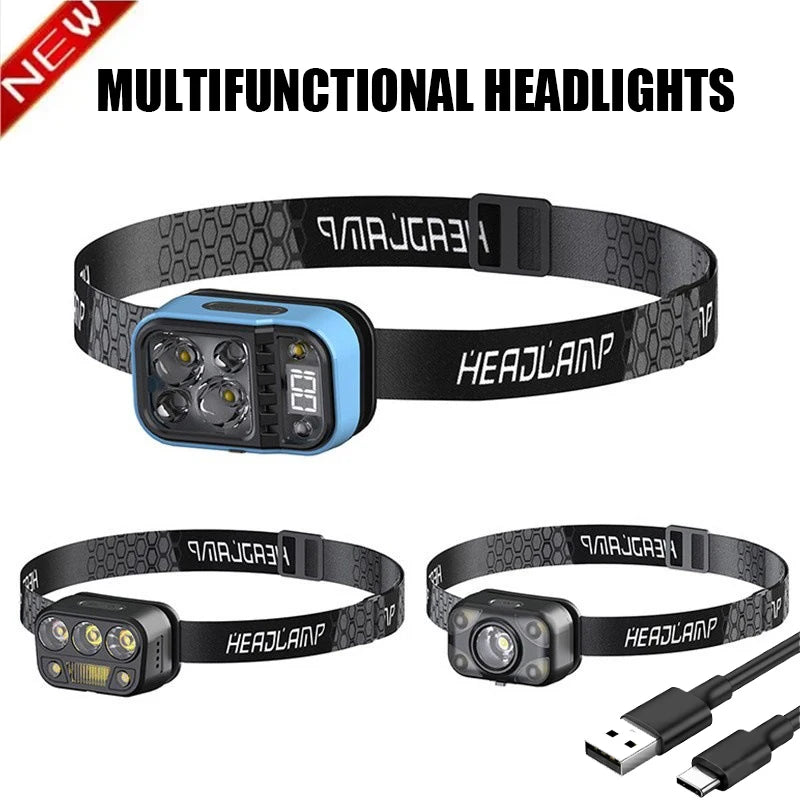 KDULIT LED Headlamp USB Rechargeable COB+XPG 5-Mode Waterproof