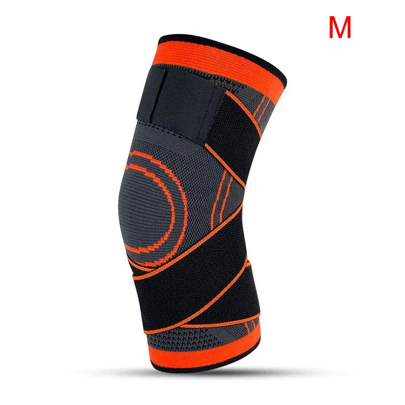 Knee Compressions Sleeve Adjustable Sports Knee Pad Patella Stabilizer Brace Support For Hiking Soccer Basketball Running Sport Zpaxo M-Orange