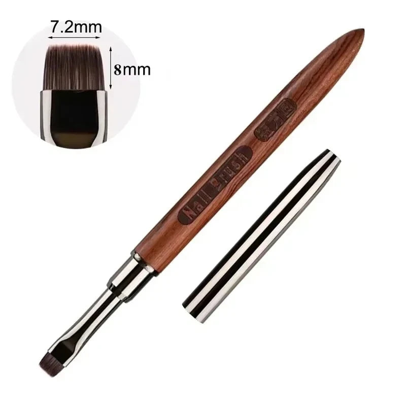 Wood Gel Painting Brush Nail Art for Gel Tip Extension Acrylic Builder Accessory Nail Art Brushes Manicure UV Gel Nails Brush Zpaxo 8mm-Brown