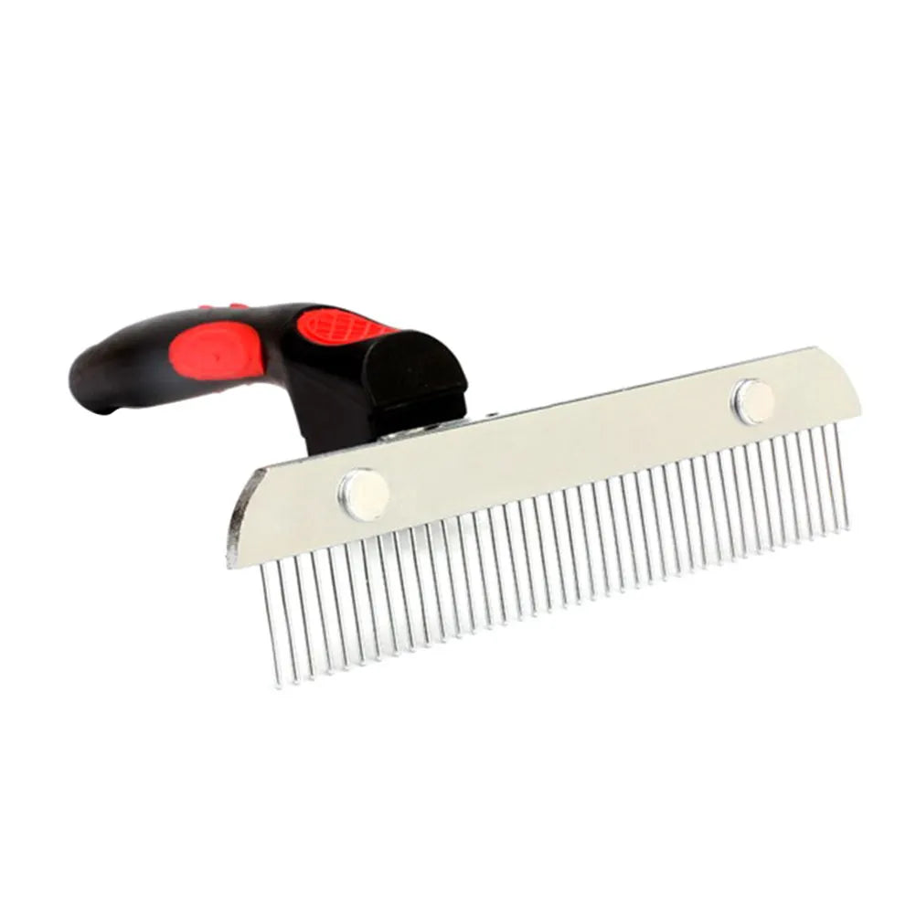 Double Rows Metal Pet Comb Brush Dogs Puppies Cats Grooming Detangler