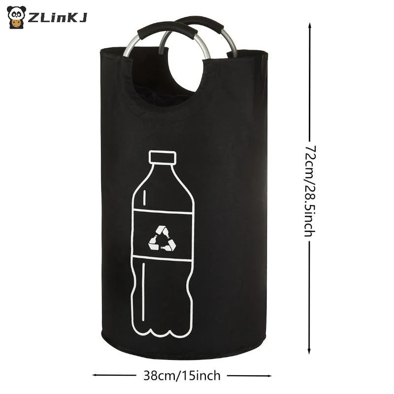 ▶1PCS 82L Large Capacity Empty Bottle Storage Basket Folding Kitchen Wastewater Bottle Collector Bag With Aluminum Handle Zpaxo