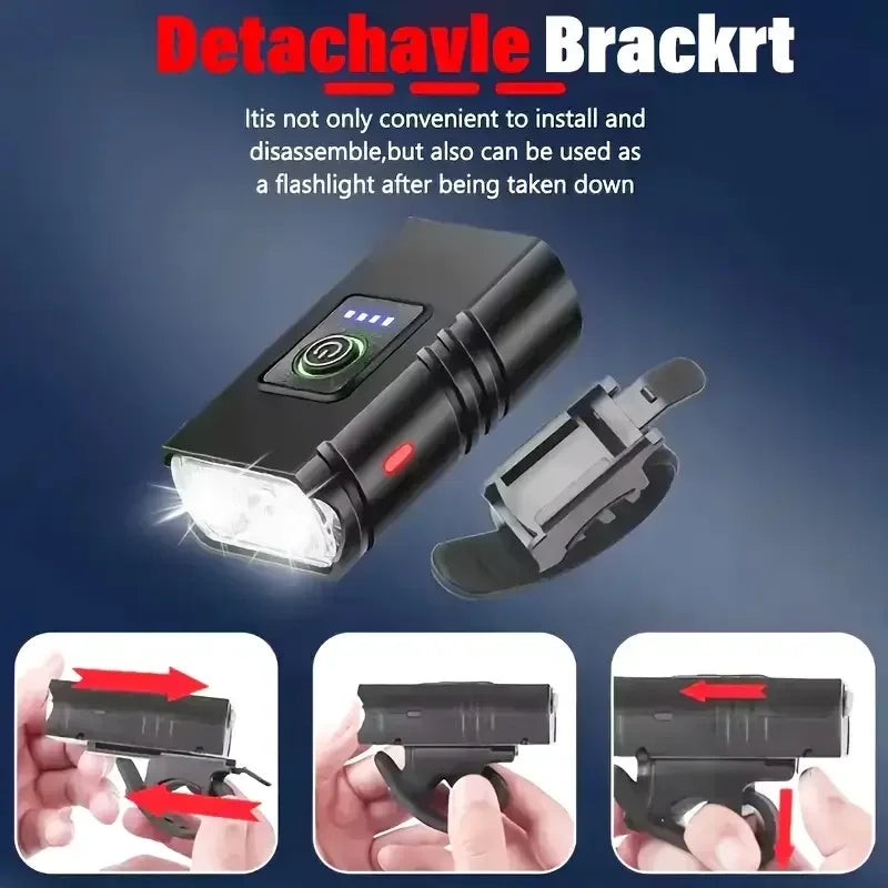 KDULIT USB-C Rechargeable Bike Light – 6 Modes, IPX5