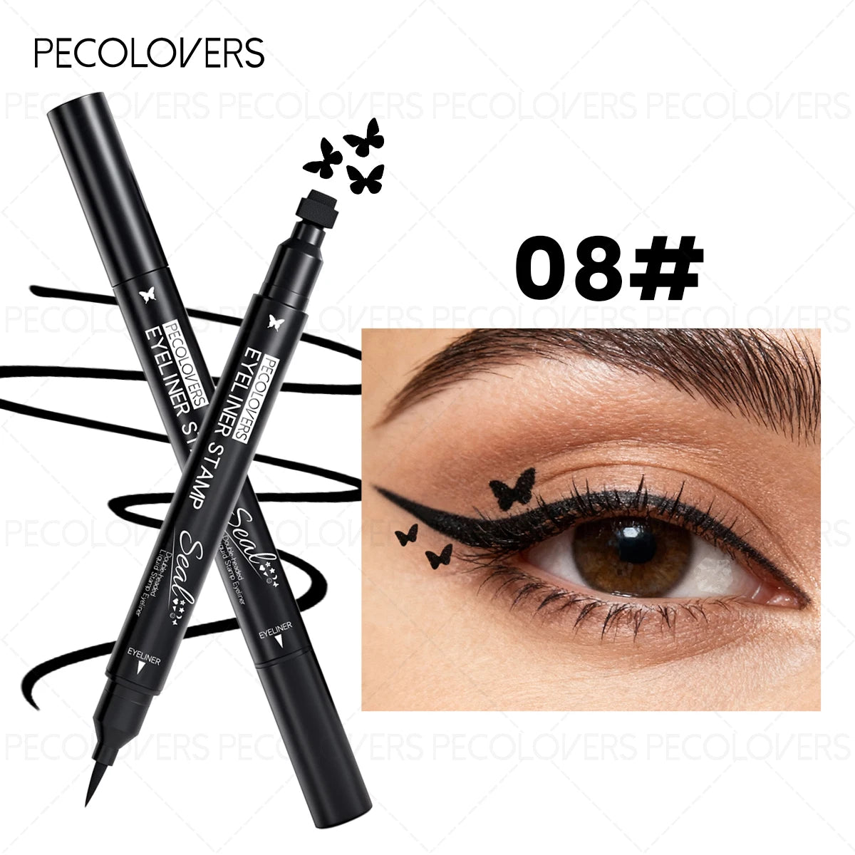 Waterproof & Quick-dry Liquid Eyeliner Pencil,Smudge-proof Eyeliner,Eye Makeup For Parties, Maligras, Music Festivals Zpaxo 08