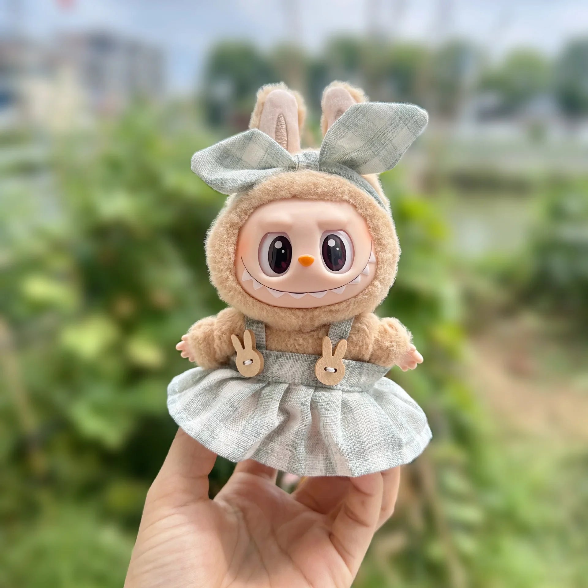 LABUBU Doll'S Clothes Outfit Accessories for 15-17cm Labubu Idol V1 V2 Stylish Outfit Clothes Sports Leisure Suit Clothing Gift Zpaxo GREEN set NO DOLL