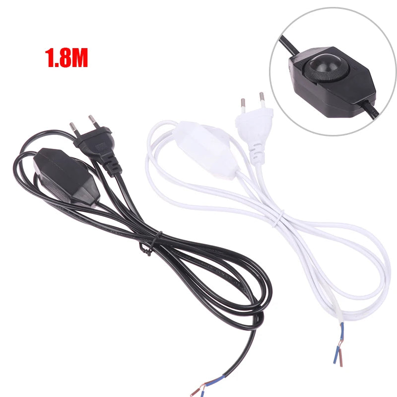 1Pcs 1.8M Extension Cord With Dimmer EU Plug Control Switch Power Cable Cord EU Plug For Table Lamp 220V Electricity Wire Zpaxo