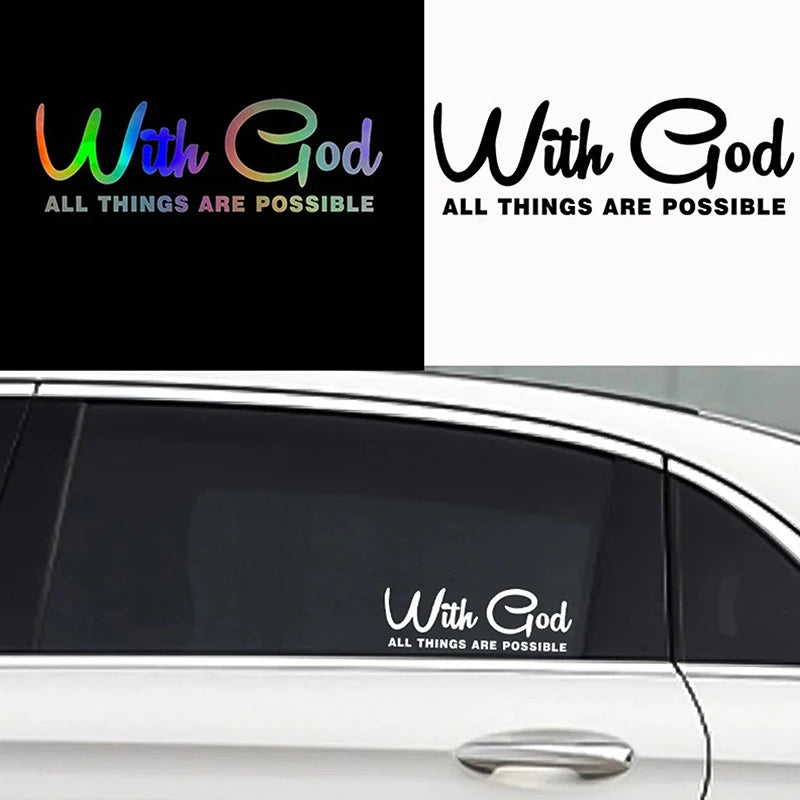 With God All Things Are Possible Waterproof Vinyl Car Decal