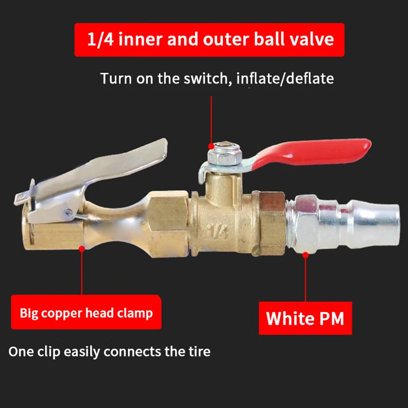 Lock-On Tire Inflator Chuck Nozzle | Air Compressor Adapter