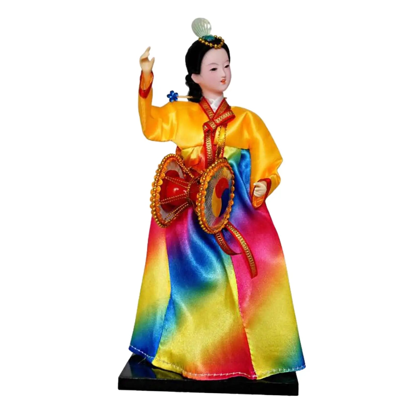 Korean Hanbok Doll Figurine – 12" Resin Collectible Statue Decorative Figurine Zpaxo Style B