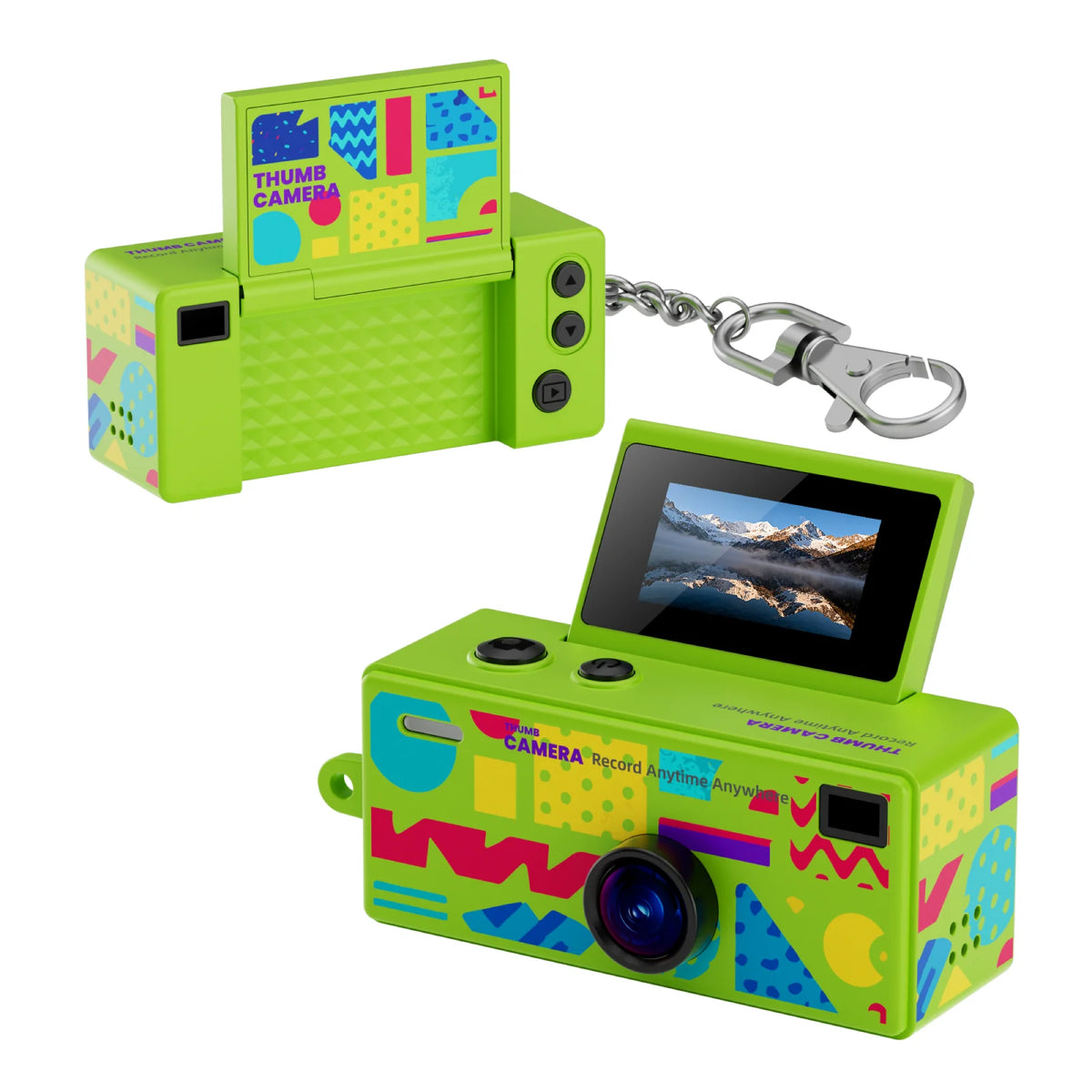 G62 Keychain Thumb Camera 0.96 Inch Retro Mini Action Camera 1080P Very Small Camcorder Audio Video Recorder Support Memory Card Zpaxo G62 Cyan Camera Add 64G
