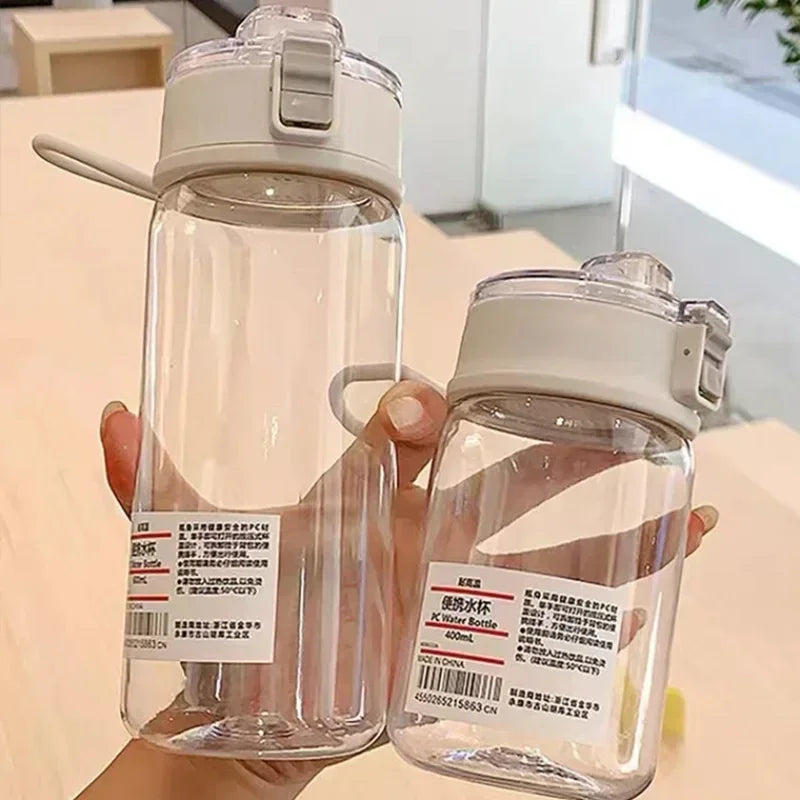 Portable Transparent Kawaii Water Bottle Sports Water Cup Plastic Handy Cup Outdoor Travel Office Essential Water Bottle ]Cup Zpaxo